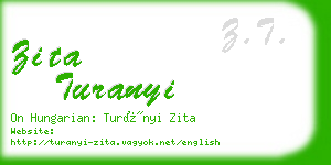 zita turanyi business card